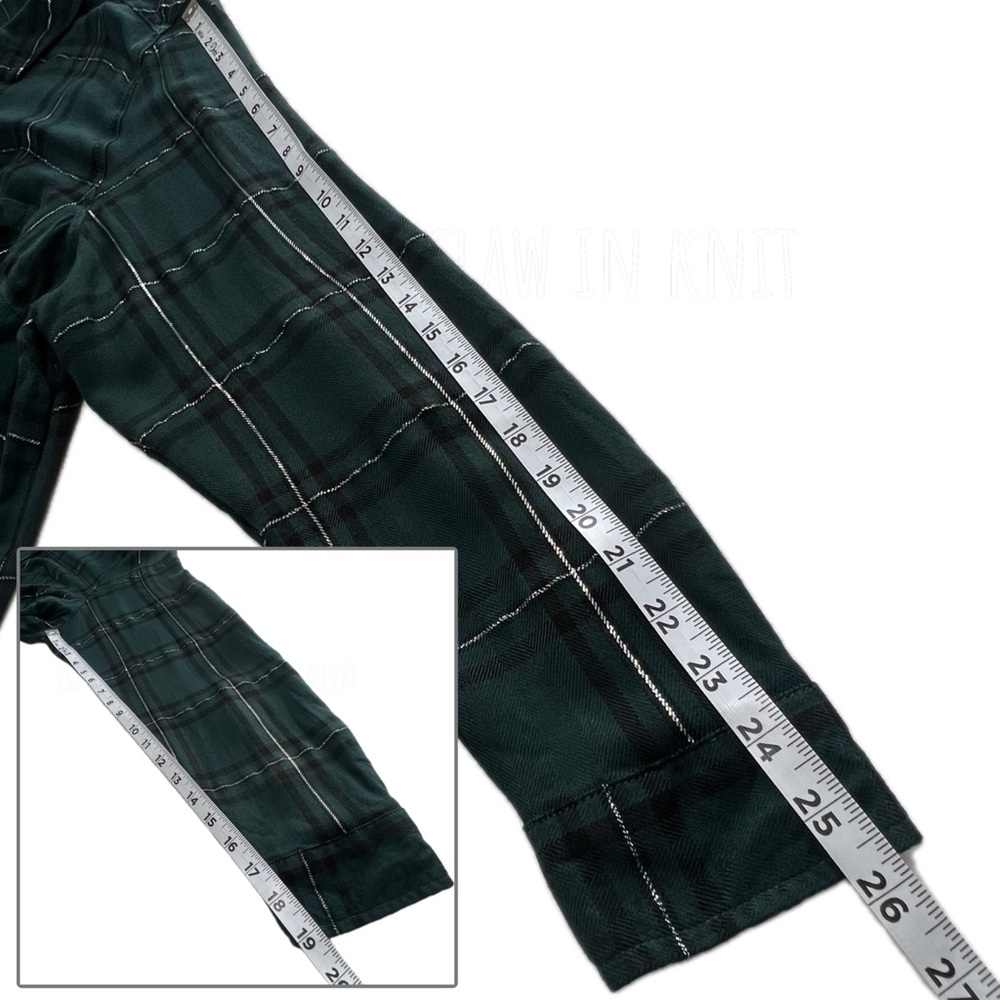 NEW Maurices Plaid Button Up Shirt Button Back Dark Green Silver 2 - Picture 11 of 17